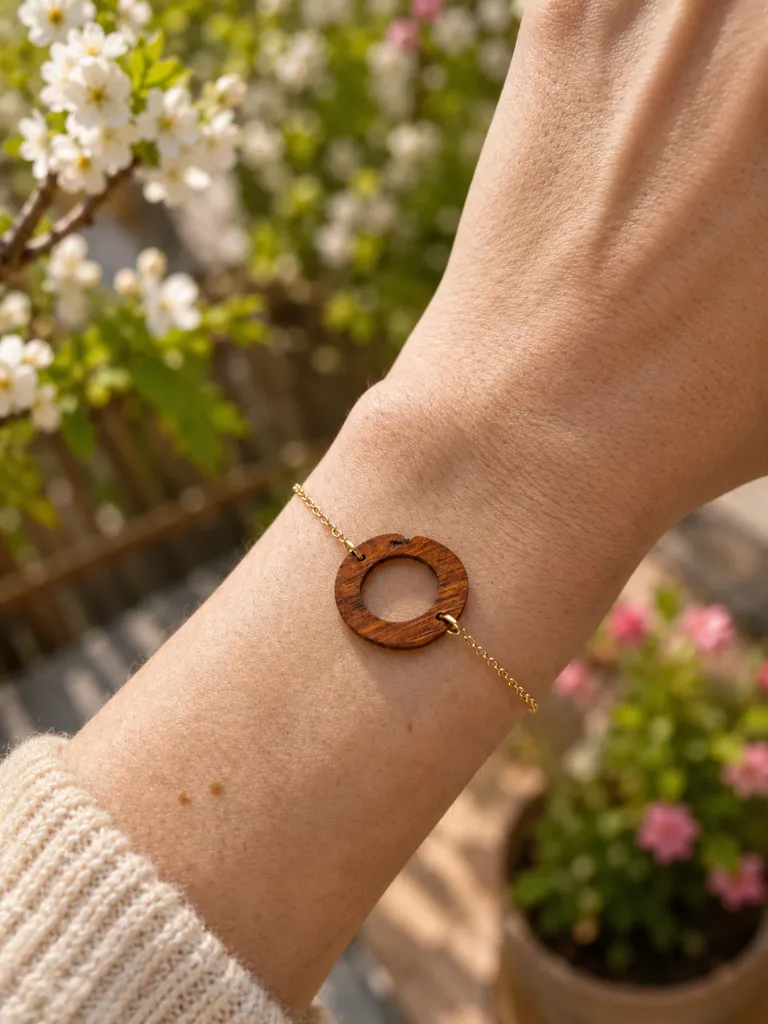 bracelet en pipe bois de bruyère porté.webp