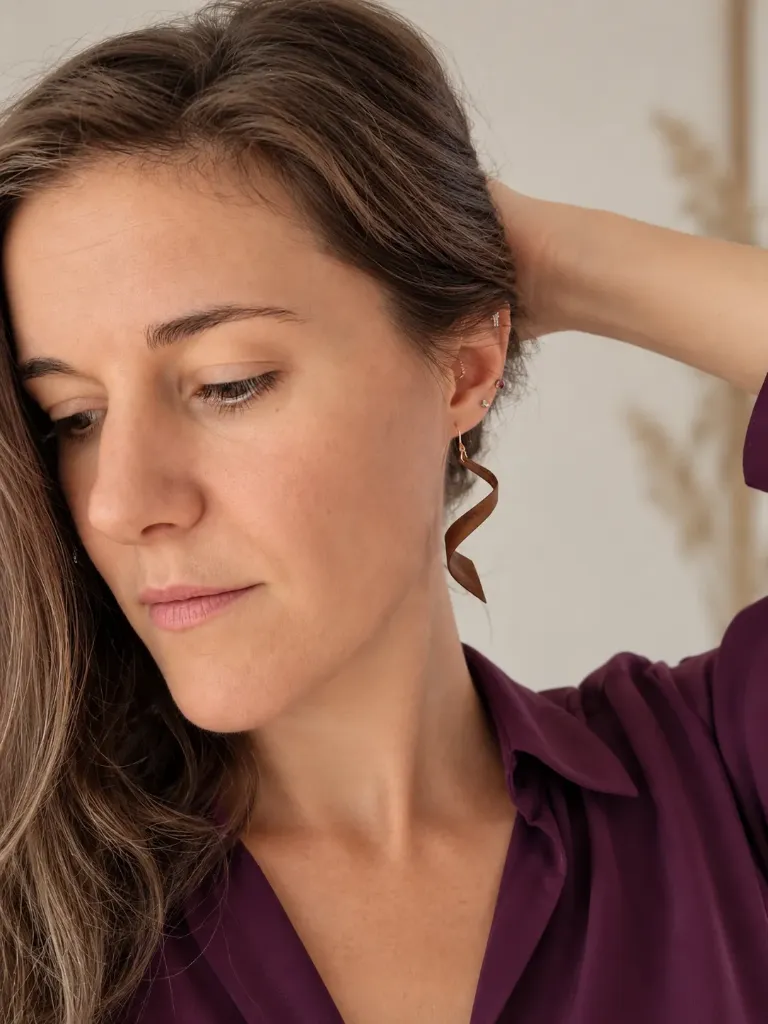 Boucles d'oreilles en bois torsadé