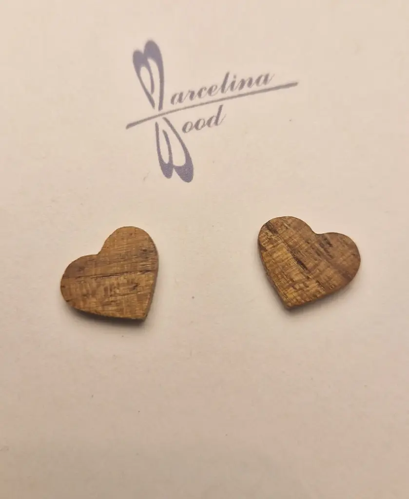 Puces duo coeurs en noyer