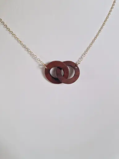 Pendentif 2 ronds imbriqués en bruyère