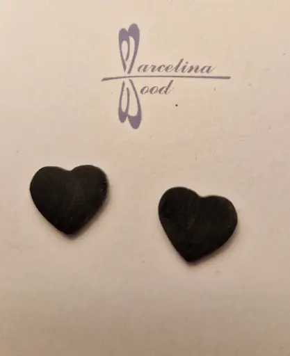[solde1] Puces duo coeurs en ébène