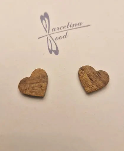 [solde4] Puces duo coeurs en noyer