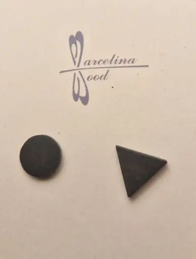 [solde10] Puces duo rond-triangle en ébène